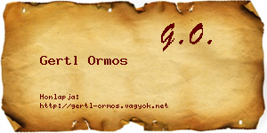 Gertl Ormos névjegykártya